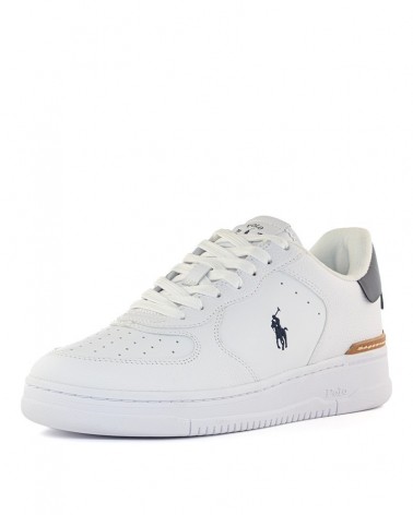 Scarpa Polo Ralph Lauren Masters Court bianco navy blue-frontale